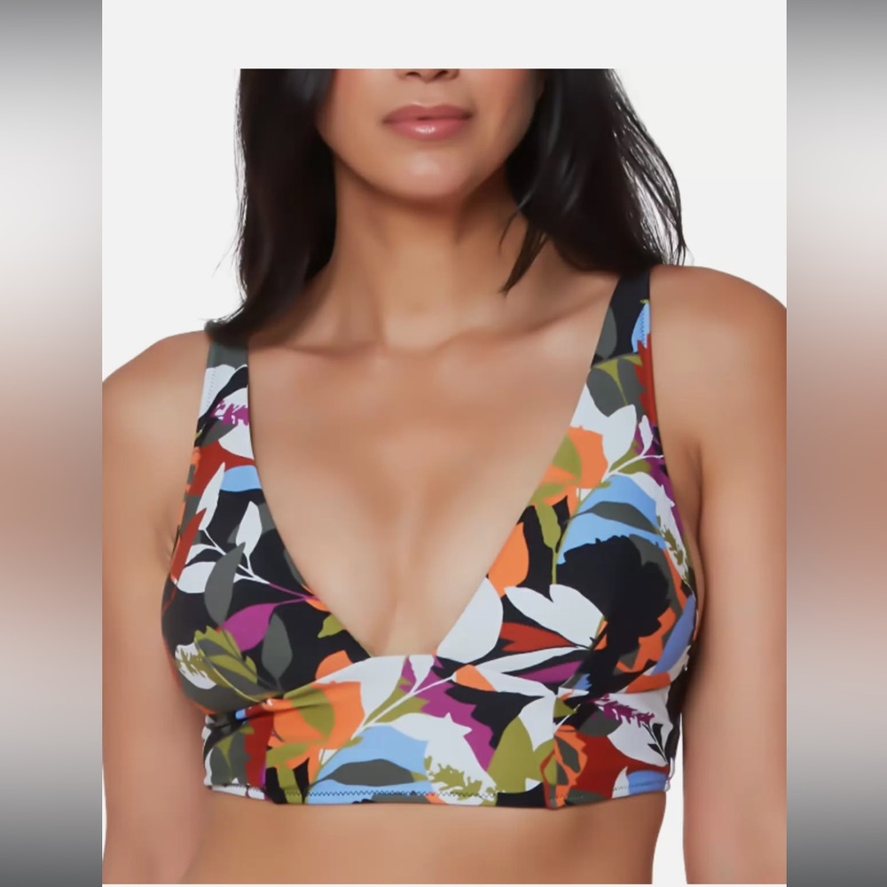 Bar III Multicolor Floral Bikini Top